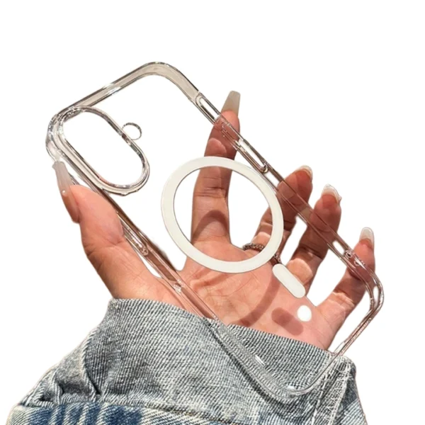 قاب ايفون 16نرمال مدل CRYSTAL MAG