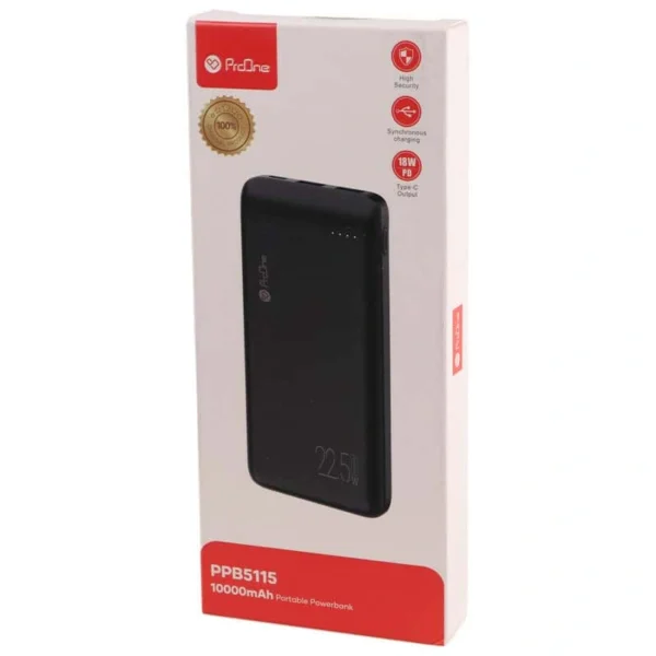 پاوربانک برند PRO ONE مدل PPB5115 با ظرفیت 10000mAh