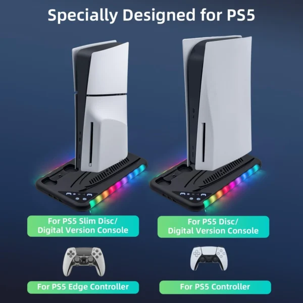 استند فن چراغ دار PS5 اسليم