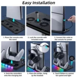 استند فن چراغ دار PS5 اسليم