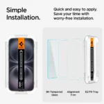 گلس آیفون 16 برند SPIGEN مدل TR EZFIT | شفاف 