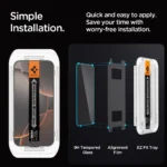 گلس آیفون 16 پرو مکس برند SPIGEN مدل TR EZFIT | شفاف بدون حاشیه