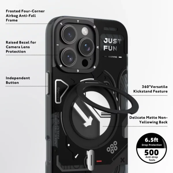 قاب آيفون 16 پرو مکس برند YOUNGKIT طرح CYBERPUNK360