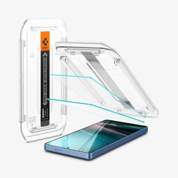 گلس S25 ULTRA از برند SPIGEN مدل TR EZFIT شفاف بدون حاشيه