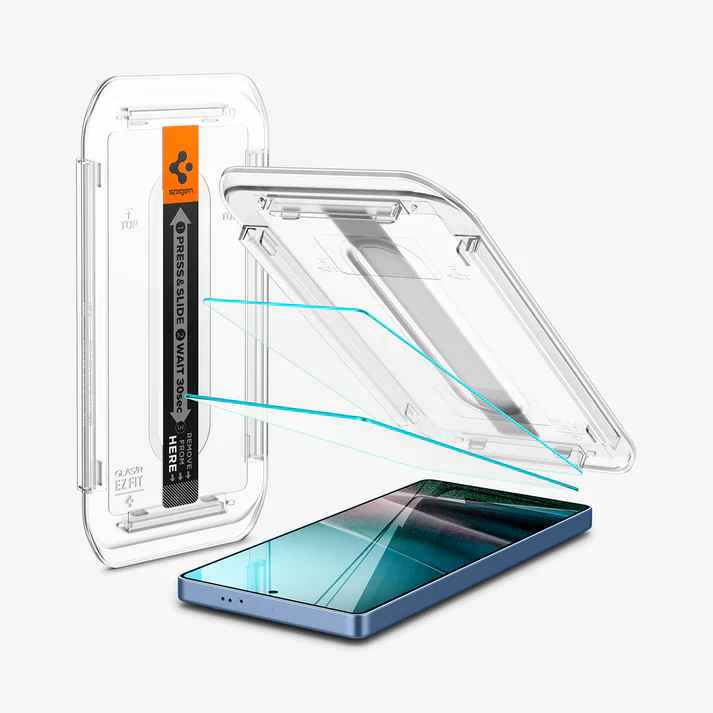 گلس S25 ULTRA از برند SPIGEN مدل TR EZFIT شفاف بدون حاشيه