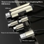 کابل تبديل HDMI به لايتنينگ / microUSB/ USB-C برند YESIDO مدل HM14
