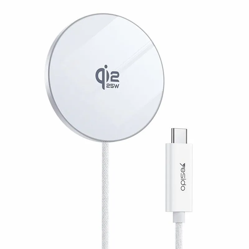 Yesido-DS41-Qi2-2-25W-Magnetic-Wireless-Charger-White-6942314420010-15062026-00-p کابل شارژ وايرلس 25 وات برند YESIDO مدل DS41