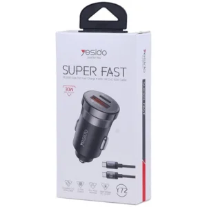 شارژر فندکي 60 وات دو پورت برند YESIDO مدل Y72