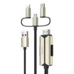کابل تبديل HDMI به لايتنينگ / microUSB/ USB-C برند YESIDO مدل HM14