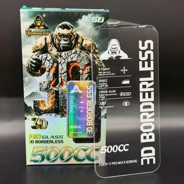 1 kingkong bird 500cc 3d borderless tempered glass screen protector spec features detail