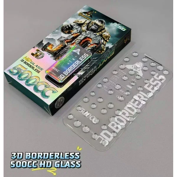 2 kingkong bird 500cc 3d borderless tempered glass screen protector glass blank with retail
